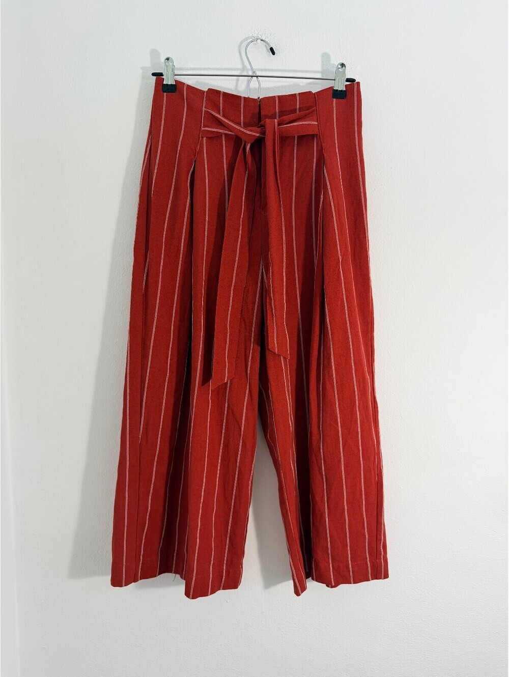 JOA Just One Answer Red Stripe Wide Leg Tie Waist Pants Women's Size S